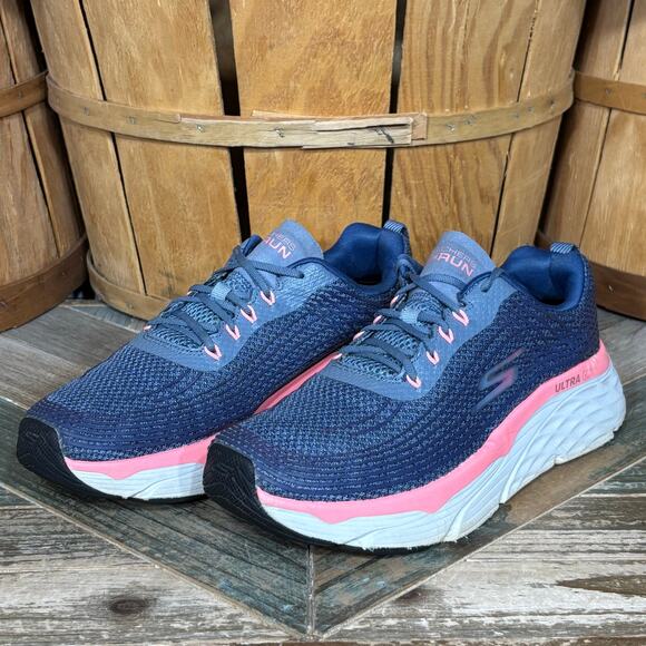 Skechers Max Cushioning Elite Blue Pink Comfort Running Shoe Sneakers Womens 8.5 - Picture 3 of 11